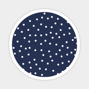 Blue and white snow pattern. Minimalist Christmas pattern. Calm falling snowflakes trendy pattern in minimalistic style. Magnet